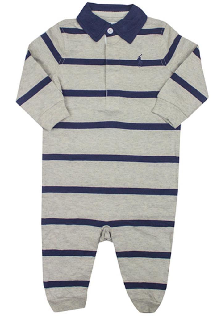 Maat 68 / 9M 1-delig Ralph Lauren pakje grijs/navy *NIEUW *a, Kinderen en Baby's, Babykleding | Maat 68, Nieuw, Jongetje, Pakje