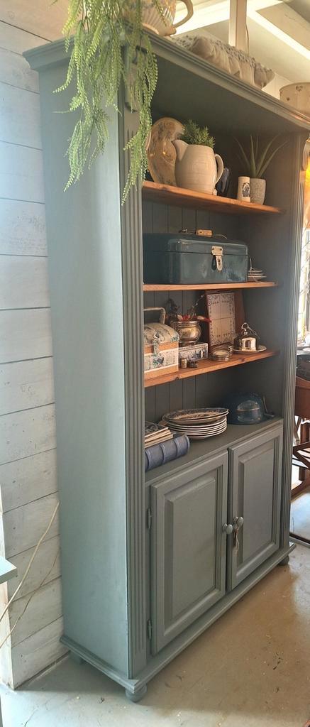 Landelijk /brocante boekenkast, Huis en Inrichting, Kasten | Boekenkasten, Zo goed als nieuw, 100 tot 150 cm, 25 tot 50 cm, Ophalen