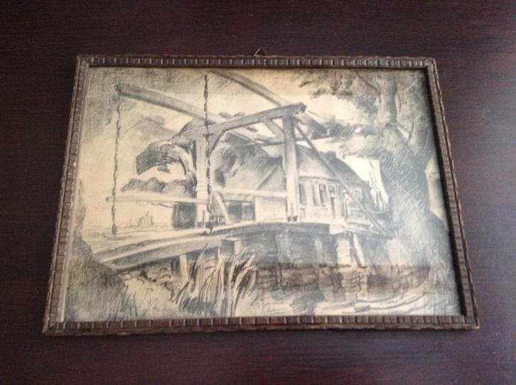 Harrie KUYTEN - 1920's - Kortenhoef Gravensbrug, Antiek en Kunst, Kunst | Litho's en Zeefdrukken, Ophalen