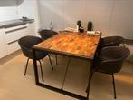 Prachtig als NW grijze kunstleren kuipstoel eetkamerstoel 4x, Overige materialen, Industrieel/vintage of modern, Ophalen of Verzenden