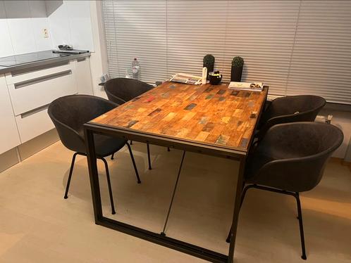 Prachtig als NW grijze kunstleren kuipstoel eetkamerstoel 4x, Huis en Inrichting, Stoelen, Zo goed als nieuw, Vier, Overige materialen