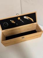 Houten Wijnkist met Accessoires - 1 Fles, Nieuw, Ophalen of Verzenden, Minder dan 5 flessen, Minder dan 50 cm
