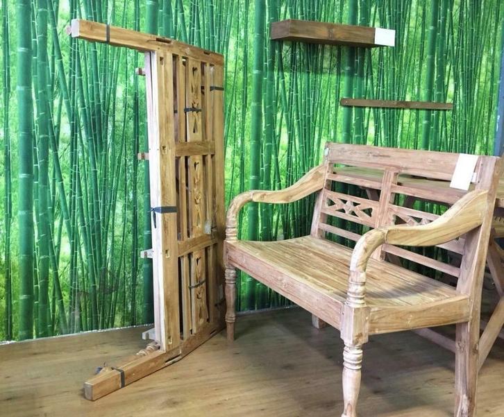 Stationsbank Pakket, massief Teakhout div. maten v.a. 100b, Doe-het-zelf en Verbouw, Overige Doe-het-zelf en Verbouw, Nieuw, Ophalen of Verzenden