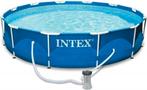 Intex 305x76 zwembad + zandfilterpomp + dompelpomp + zeil, 200 tot 400 cm, Rond, Opzetzwembad, Minder dan 80 cm