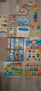12 nieuwe en zgan houten puzzels., Ophalen of Verzenden, Minder dan 10 stukjes, Zo goed als nieuw, 6 maanden tot 2 jaar