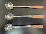 3 fruit- of dessert-, ijslepels, rostfrei, (hard)houten heft, Ophalen