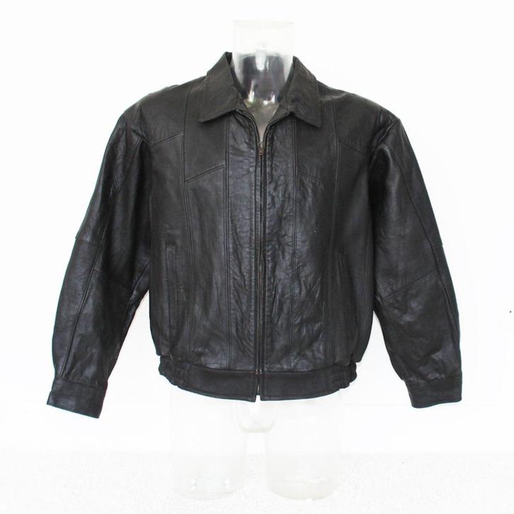 Zwarte Soepele Leren Heren Jas281* (XL) € 85,-, Kleding | Heren, Jassen | Winter, Zo goed als nieuw, Maat 56/58 (XL), Zwart, Ophalen of Verzenden