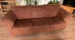 Driezitsbank, Natuzzi, alcantara stof, bruin, 90 cm x 220 cm, Ophalen, Gebruikt, Driepersoons, 75 tot 100 cm