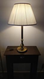 Vintage Klassieke Geborstelde Messing Tafellamp, 50 tot 75 cm, Vintage, Ophalen of Verzenden, Zo goed als nieuw
