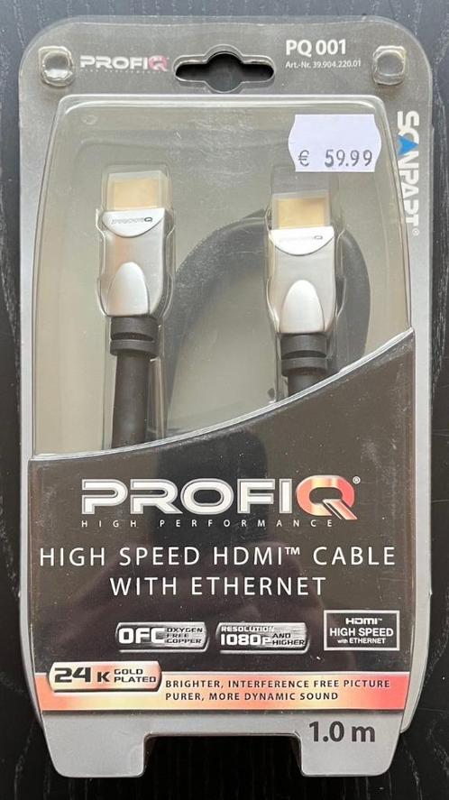 ProfiQ kwaliteits high speed HDMI kabel 1 meter, Audio, Tv en Foto, Audiokabels en Televisiekabels, Nieuw, HDMI-kabel, Minder dan 2 meter