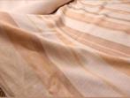 Beige met streep overgordijnstof linnen look evt op maat., Huis en Inrichting, Stoffering | Gordijnen en Lamellen, Ophalen of Verzenden
