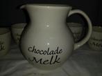 Set Chocolademelk kan met vier mokken, Ter Steege Rijssen, Ophalen of Verzenden, 'T Olde Gre-j, Info@toldegrej.nl, Endepoelstraat 20f Didam