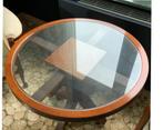 Salontafel Bijzettafel met glazen tafelblad Ø80x60 cm, 50 tot 100 cm, 50 tot 75 cm, Glas, Klassiek