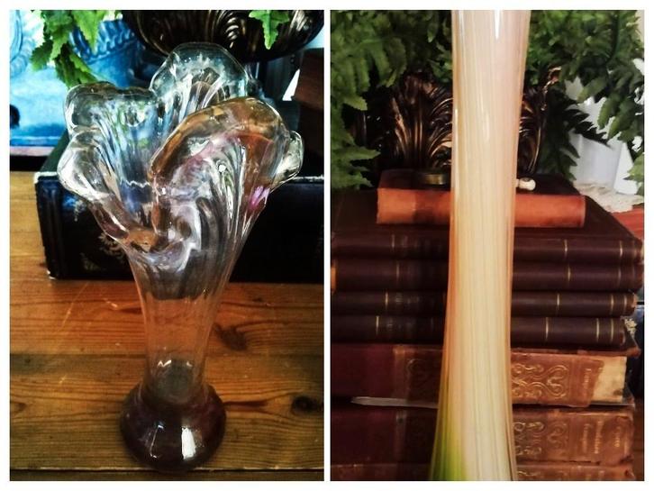  "Jack" glazen aronskelk vaas - murano roze en bordeauxrood, Antiek en Kunst, Curiosa en Brocante, Ophalen of Verzenden