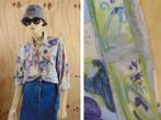 Vintage nineties blouse alloverprint maat M | 222, Blauw, Maat 38/40 (M), Vintage, Verzenden