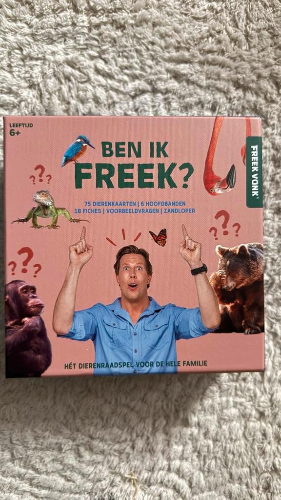 Ben Ik Freek? - Leuk dierenspel voor de hele familie!, Hobby en Vrije tijd, Gezelschapsspellen | Bordspellen, Nieuw, Een of twee spelers