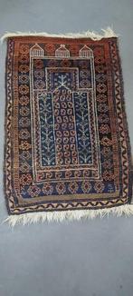Blauw vloerkleed vintage, Ophalen, Gebruikt, 100 tot 150 cm, Blauw