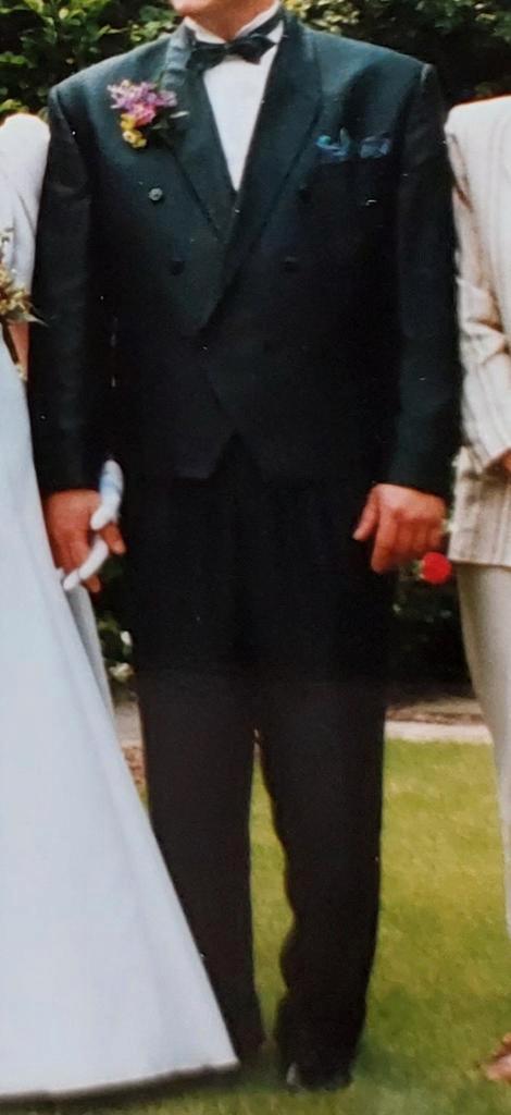 Trouwpak L / XL heren donkergroen met glans Panmo, Kleding | Heren, Trouwkleding en Trouwaccessoires, Zo goed als nieuw, Trouwpak