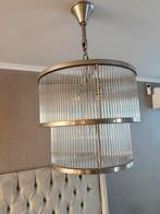 Eichholtzkroonluchter van glas en chroom, Huis en Inrichting, Ophalen, Zo goed als nieuw, Glas