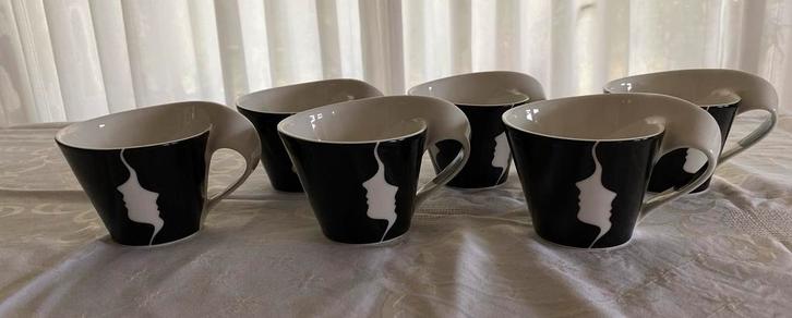 Villeroy & Boch New Wave Faces - 6 Nieuwe Kopjes, Huis en Inrichting, Keuken | Servies, Nieuw, Kop(pen) en/of Schotel(s), Overige stijlen