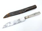 Antiek zilveren mes in originele leren foedraal. 1819, Antiek en Kunst, Ophalen of Verzenden, Zilver