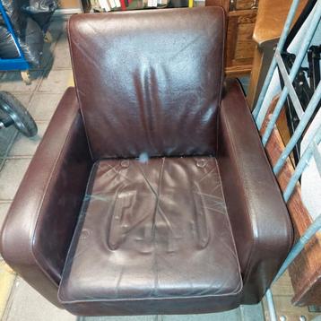 Bruine leren fauteuil