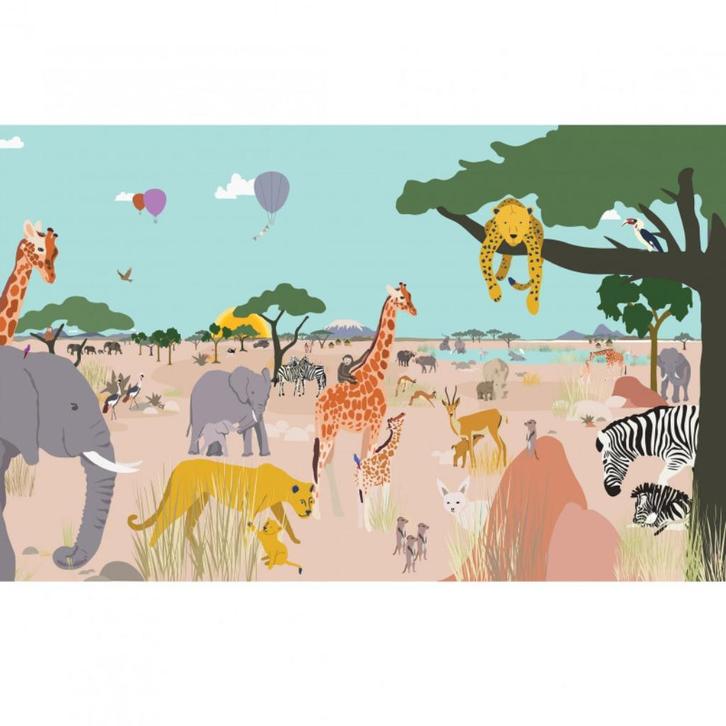 Kinderbehang Safari MIMI'Lou, Kinderen en Baby's, Kinderkamer | Inrichting en Decoratie, Nieuw, Wanddecoratie, Ophalen of Verzenden
