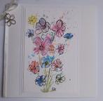 Kaart met bloemen geschilderd met aquarel verf, Ophalen of Verzenden, Zo goed als nieuw