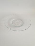 Izgs glazen ontbijt dessert gebak bordjes met bloem motief, Ophalen of Verzenden