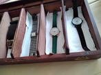Houten horloge kist met inhoud,, Ophalen of Verzenden, Zo goed als nieuw, Staal, Overige merken