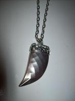 Ketting Mooi Zilverkleur Model Slag tand met Kristal, Sieraden, Tassen en Uiterlijk, Kettingen, Overige materialen, Verzenden