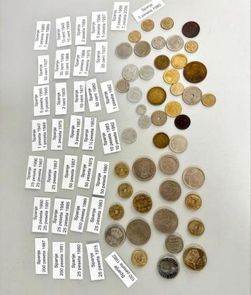 Verzameling oude Spaanse Spanje munten 1877-2000 Peseta beschikbaar voor biedingen