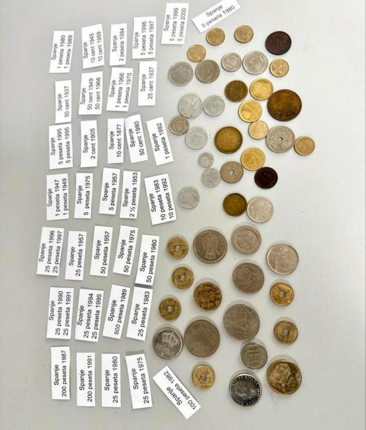 Verzameling oude Spaanse Spanje munten 1877-2000 Peseta, Postzegels en Munten, Munten | Europa | Niet-Euromunten, Overige landen