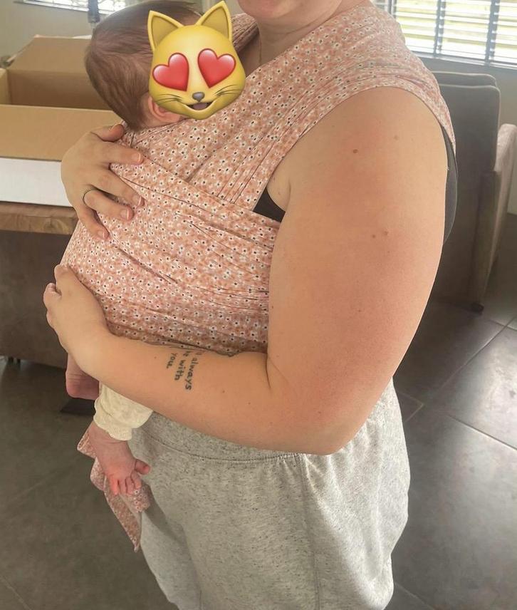 Z.g.a.n. My Jalou sweet flowers draagdoek met haarbandje, Kinderen en Baby's, Babydragers en Draagdoeken, Zo goed als nieuw, Draagdoek