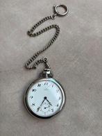 Antiek Zakhorloge met Treinmotief, Overige merken, Zakhorloge, Staal, Ophalen of Verzenden