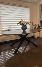 Eettafel antraciet marmer ovaal 180cm Nieuwstaat!