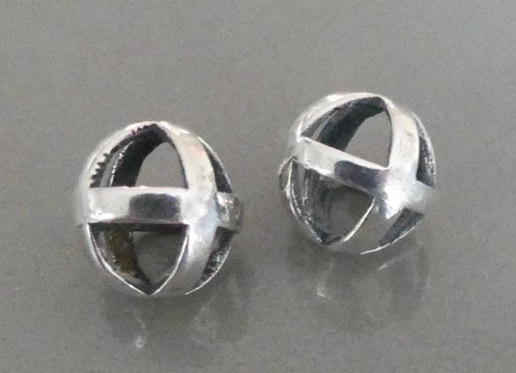 Trollbeads 2x BLIJF POSITIEF (People’s bead 2012), samen €28, Sieraden, Tassen en Uiterlijk, Bedels, Gebruikt, Trollbeads, Zilver