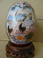 Japans Satsuma ei Japan met kraanvogels verguld 16cm 1970, Antiek en Kunst, Ophalen of Verzenden