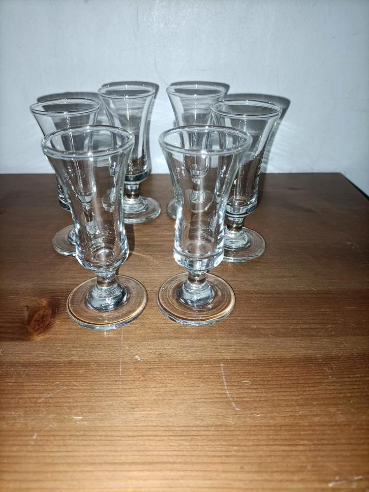 6 proef glaasjes glazen voor likeur of bier, Verzamelen, Glas en Borrelglaasjes, Zo goed als nieuw, Bierglas, Ophalen of Verzenden