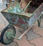 Brocante kruiwagen metaal tuin plantenbak, Ophalen, Gebruikt