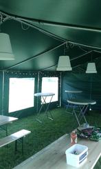 Partytent 3x8m 3x6m statafel biertafel alles in 1 kar, Hobby en Vrije tijd, Feestartikelen | Verhuur, Zo goed als nieuw, Ophalen