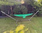 Hangmat standaard (hardhout) incl. hangmat groen, Tuin en Terras, Ophalen, Gebruikt, Met standaard, Eenpersoons