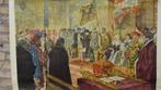 Schoolplaat "Karel V doet afstand van de regering"., Antiek en Kunst, Antiek | Schoolplaten, Geschiedenis, Ophalen