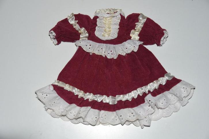Oude jaren 60 poppen jurk met kant poppenjurk, Verzamelen, Poppen, Gebruikt, Kleertjes, Ophalen of Verzenden