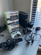 Xbox 360 met controllers en games, 250 GB, Met 2 controllers, Ophalen of Verzenden, Met games