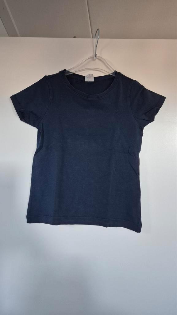 T-shirt Basic Donkerblauw, Hema, maat 122/128, Kinderen en Baby's, Kinderkleding | Maat 122, Gebruikt, Meisje, Shirt of Longsleeve
