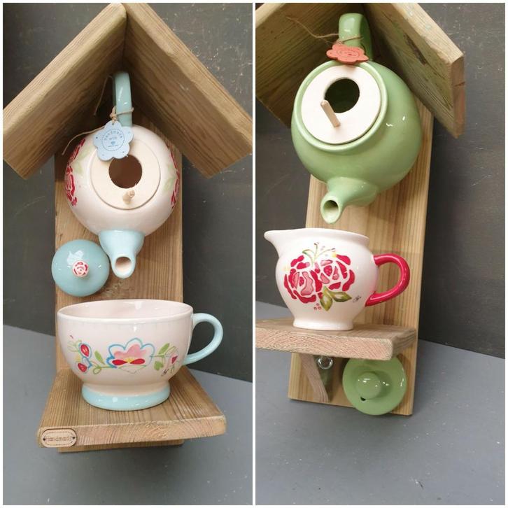 Jet ter steege   theepot  vogelhuisje    voederhuisje, Huis en Inrichting, Keuken | Servies, Zo goed als nieuw, Overige typen