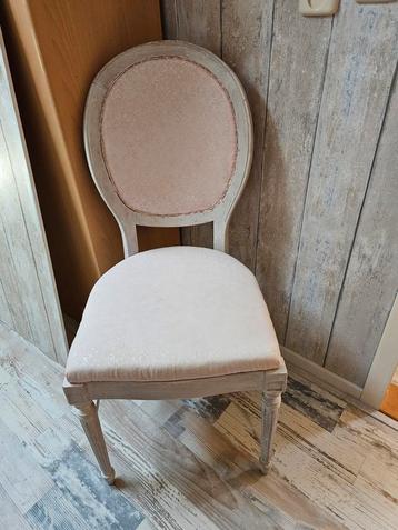 Stoel, brocante, hout, roze, oud.  beschikbaar voor biedingen