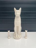Set - 3 stuks Egyptische katten beeldjes gemaakt van marmer, Verzamelen, Beelden en Beeldjes, Ophalen of Verzenden, Zo goed als nieuw