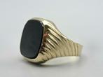 Gouden vintage heren ring met onyx. 2025/522, Sieraden, Tassen en Uiterlijk, Ringen, Zwart, Ophalen of Verzenden, Zo goed als nieuw